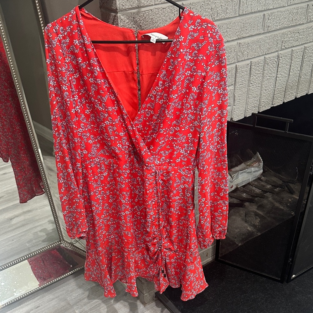 Adelyn Rae Vibrant Red Floral Dress